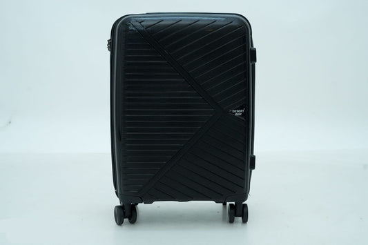 DesertBags Textured Hard-Sided Black Trolley Suitcase