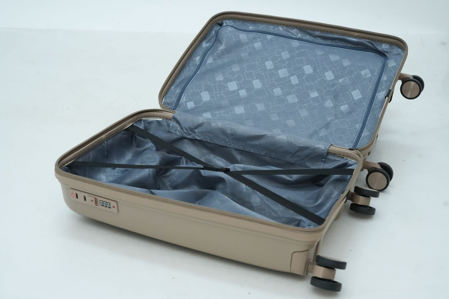 DesertBags Textured Hard-Sided Beige Trolley Suitcase