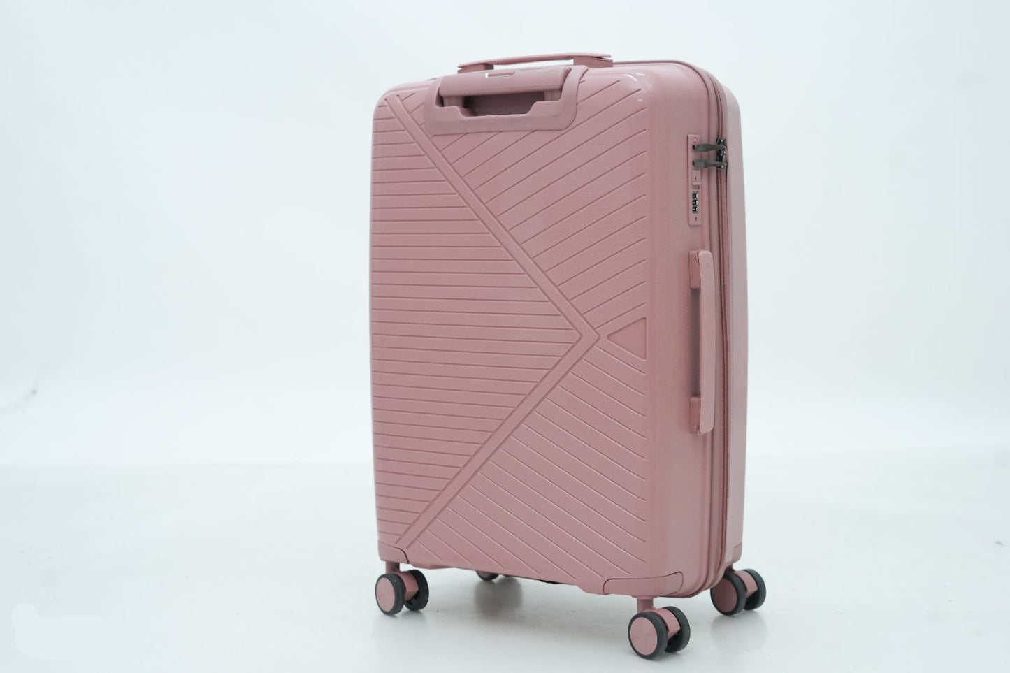 DesertBags Textured Hard-Sided Rose Gold Trolley Suitcase