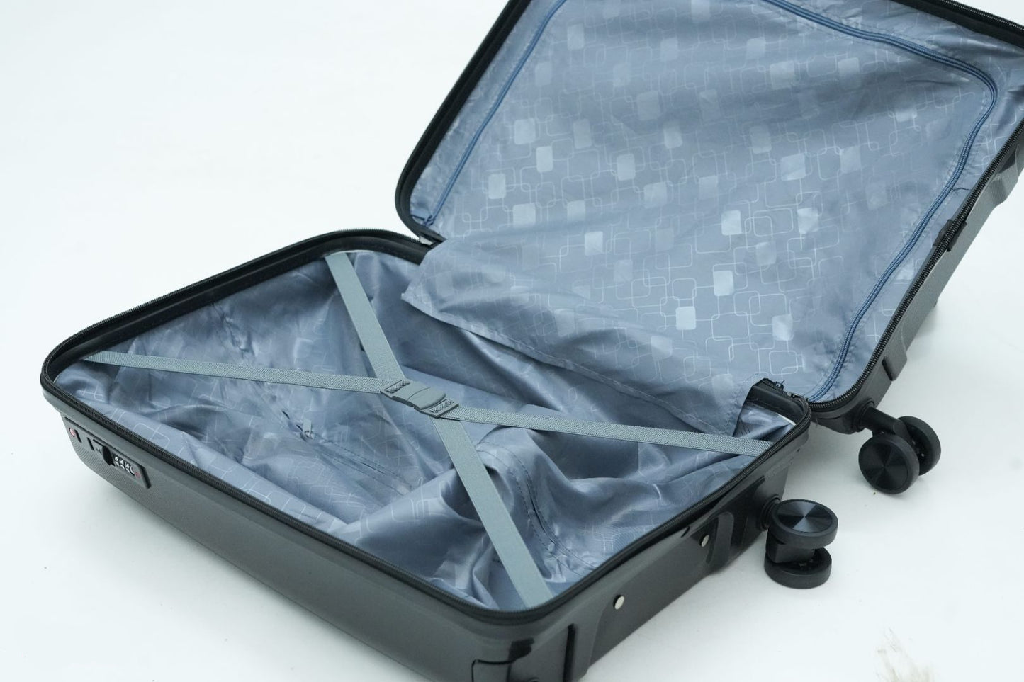 DesertBags Textured Hard-Sided Black Trolley Suitcase