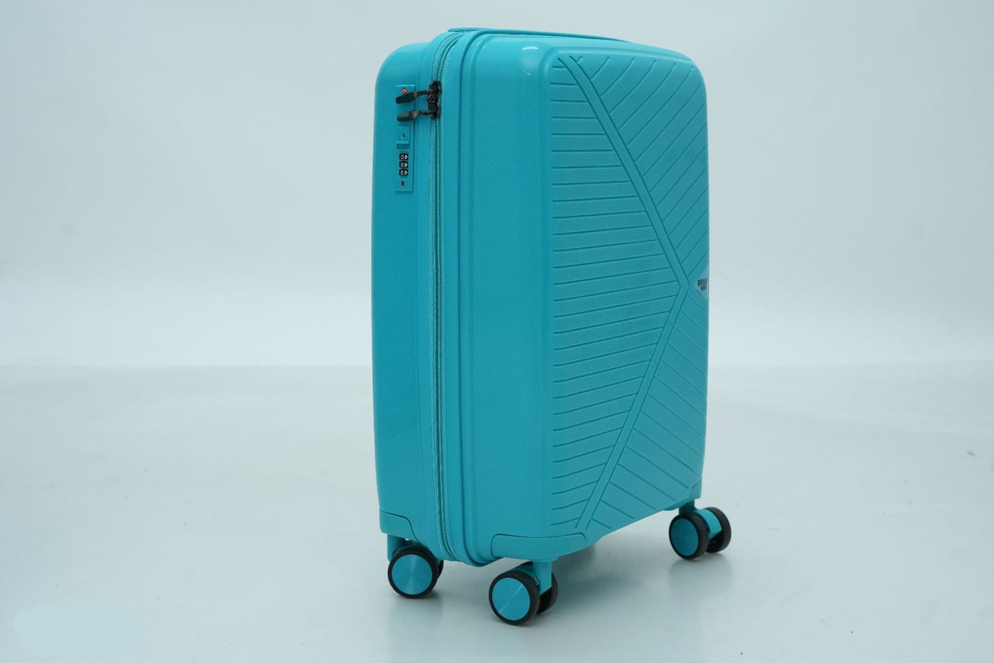 DesertBags Textured Hard-Sided Teal Blue Trolley Suitcase