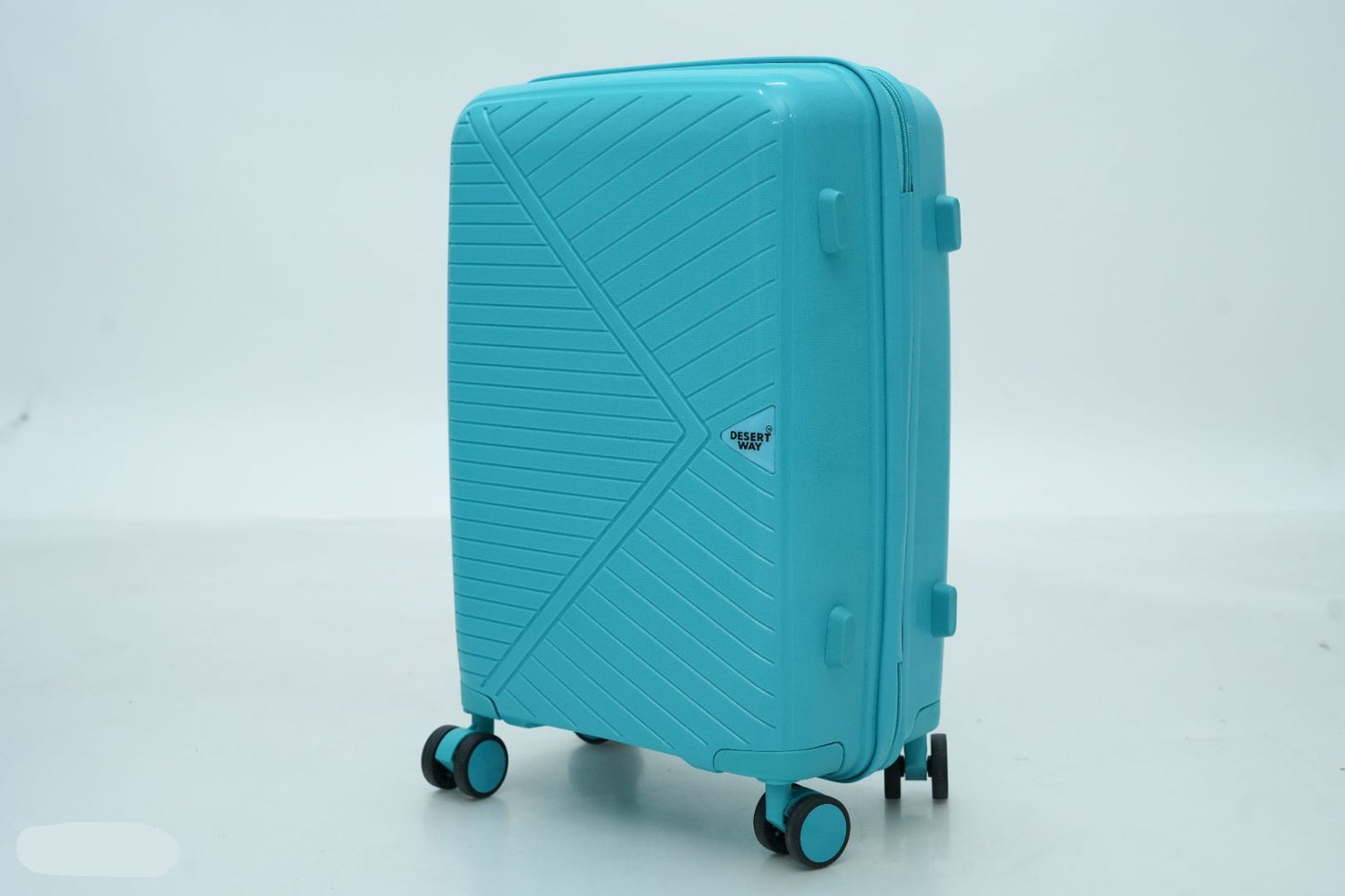 DesertBags Textured Hard-Sided Teal Blue Trolley Suitcase